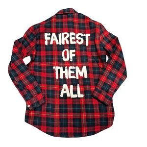 Cakeworthy Disney Snow White “Fairest Of Them All” Red Plaid Flannel Shirt Small